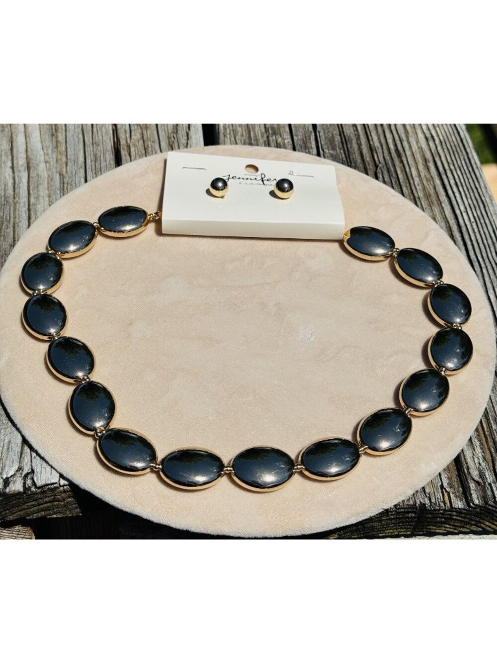 NWT Gold Tone Necklace Earrings Set Chunky Statement Runway Jennifer & Co.